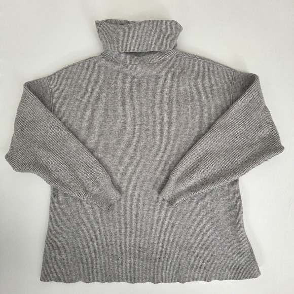 Free People Women's‎ Gray Ribbed Knit Tunic Turtleneck Pullover Sweater Size M - Picture 5 of 11